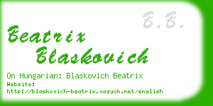 beatrix blaskovich business card